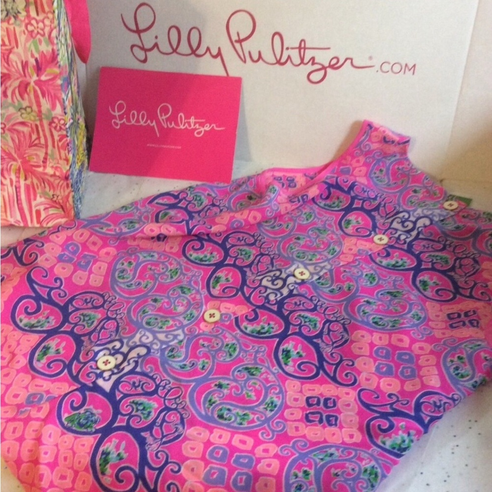 Lilly Pulitzer Loni Behind the Gates 100% Silk Sleeveless Top.